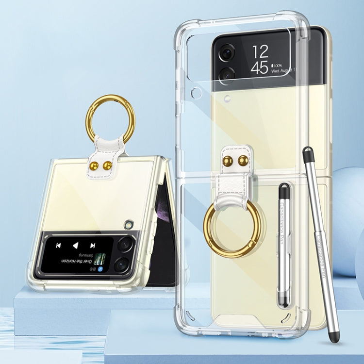 For Samsung Galaxy Z Flip3 5G GKK Shockproof Airbag Phone Case with Ring Holder & Stylus Pen(Transparent) - free shipping - PMC TechLife - Order now!