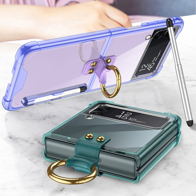 For Samsung Galaxy Z Flip3 5G GKK Shockproof Airbag Phone Case with Ring Holder & Stylus Pen(Transparent) - free shipping - PMC TechLife - Order now!