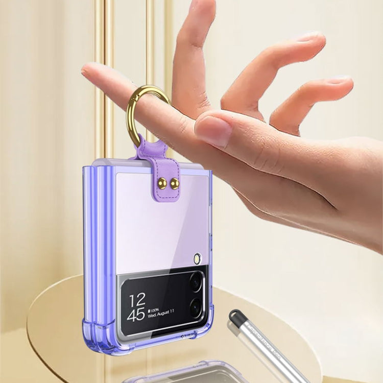 For Samsung Galaxy Z Flip3 5G GKK Shockproof Airbag Phone Case with Ring Holder & Stylus Pen(Transparent) - free shipping - PMC TechLife - Order now!