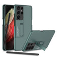 For Samsung Galaxy S21 Ultra 5G GKK Ultra-thin Shockproof Phone Case with Holder & Pen Slots & Stylus Pen(Forest Green) - Galaxy S21 Ultra 5G Cases by GKK | Online Shopping South Africa | PMC TechLife | Buy Now Pay Later Mobicred