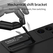 For Samsung Galaxy S22 Ultra 5G GKK Ultra-thin Shockproof Phone Case with Holder(Silver)