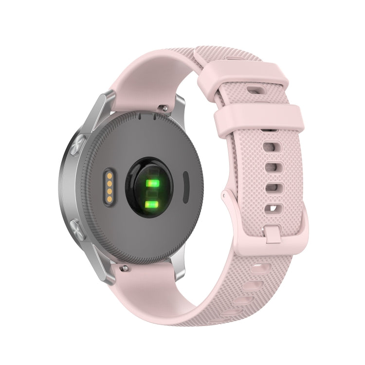 Compatible with Garmin Vivoactive 4S Small Plaid Silicone Watch Band(Rose Pink) - Watch Bands by PMC TechLife | Online Shopping South Africa | PMC TechLife | Buy Now Pay Later Mobicred