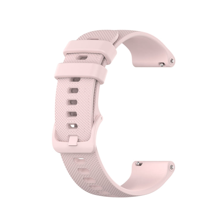 Compatible with Garmin Vivoactive 4S Small Plaid Silicone Watch Band(Rose Pink) - Watch Bands by PMC TechLife | Online Shopping South Africa | PMC TechLife | Buy Now Pay Later Mobicred