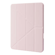 For iPad Air 13 2025 / 2024 / iPad Pro 12.9 2022 / 2021 / 2020 / 2018 Deformation Transparent Acrylic Leather Tablet Case(Pink)