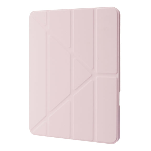 For iPad Air 13 2025 / 2024 / iPad Pro 12.9 2022 / 2021 / 2020 / 2018 Deformation Transparent Acrylic Leather Tablet Case(Pink)