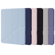 For iPad Air 13 2025 / 2024 / iPad Pro 12.9 2022 / 2021 / 2020 / 2018 Deformation Transparent Acrylic Leather Tablet Case(Pink)