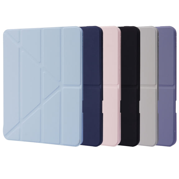 For iPad Air 13 2025 / 2024 / iPad Pro 12.9 2022 / 2021 / 2020 / 2018 Deformation Transparent Acrylic Leather Tablet Case(Pink)