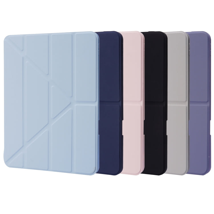 For iPad Air 13 2025 / 2024 / iPad Pro 12.9 2022 / 2021 / 2020 / 2018 Deformation Transparent Acrylic Leather Tablet Case(Pink)