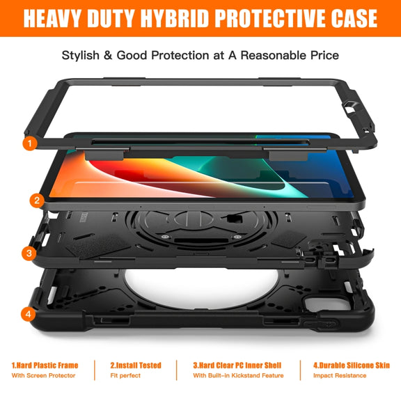For Xiaomi Pad 5 / Pad 5 Pro Silicone + PC Tablet Case(Black)