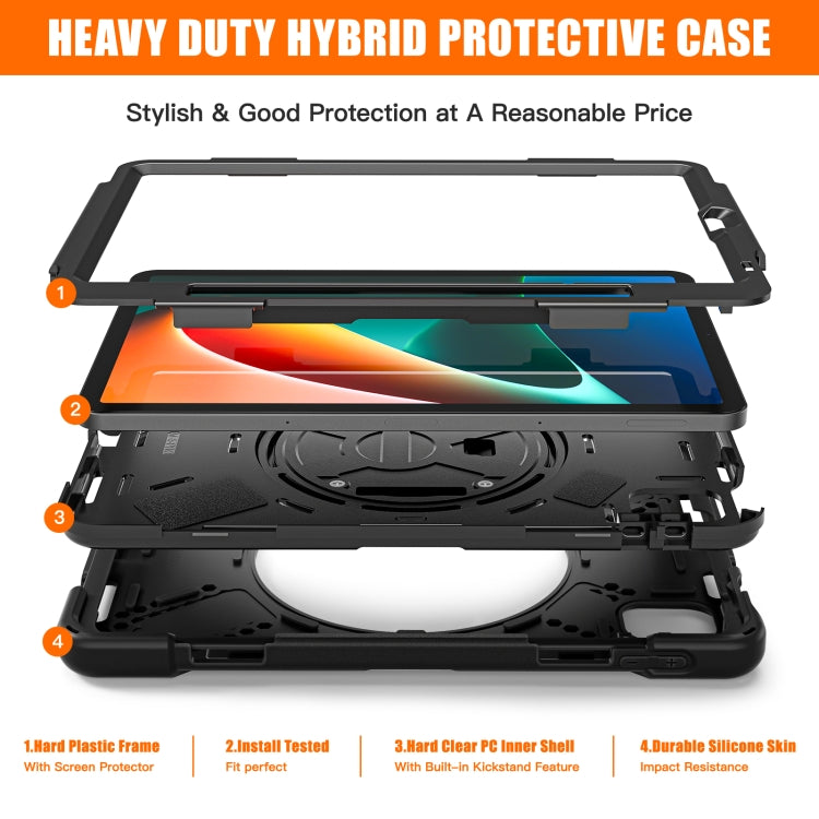 For Xiaomi Pad 5 / Pad 5 Pro Silicone + PC Tablet Case(Black)