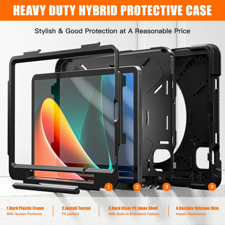 For Xiaomi Pad 5 / Pad 5 Pro Silicone + PC Tablet Case(Black)