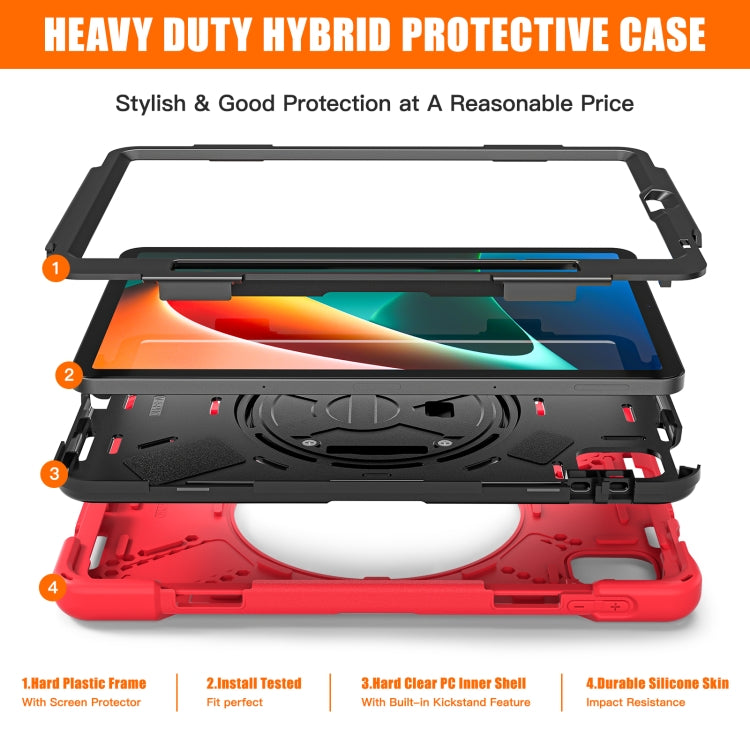 For Xiaomi Pad 5 / Pad 5 Pro Silicone + PC Tablet Case(Red)