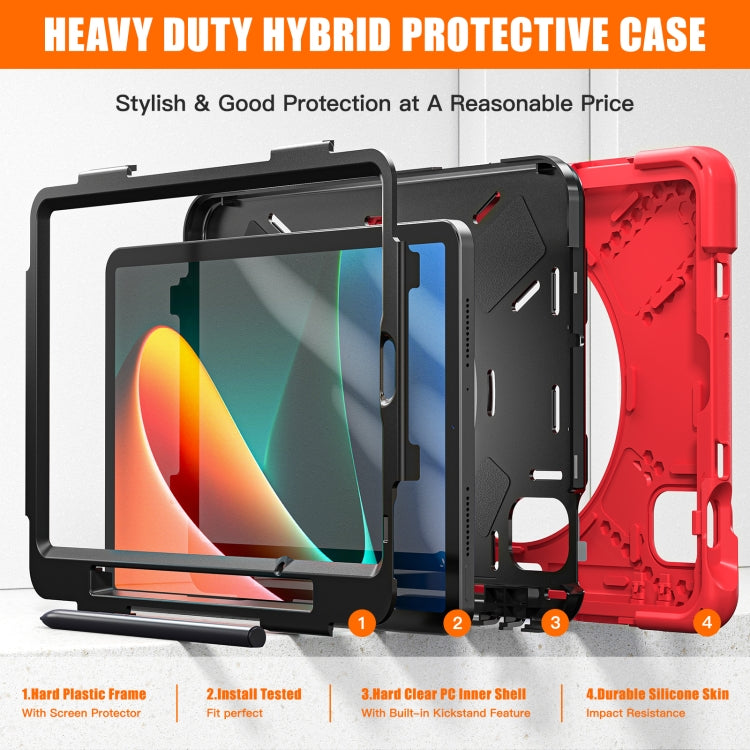 For Xiaomi Pad 5 / Pad 5 Pro Silicone + PC Tablet Case(Red)