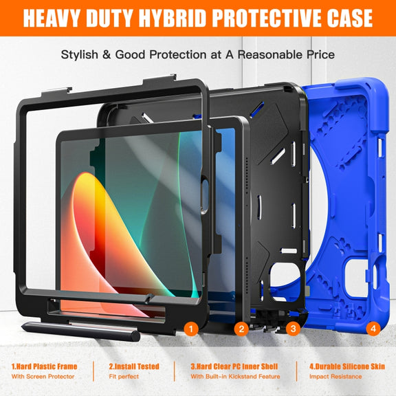 For Xiaomi Pad 5 / Pad 5 Pro Silicone + PC Tablet Case(Blue)