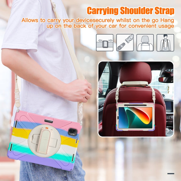For Xiaomi Pad 5 / Pad 5 Pro Silicone + PC Tablet Case(Colorful Pink)