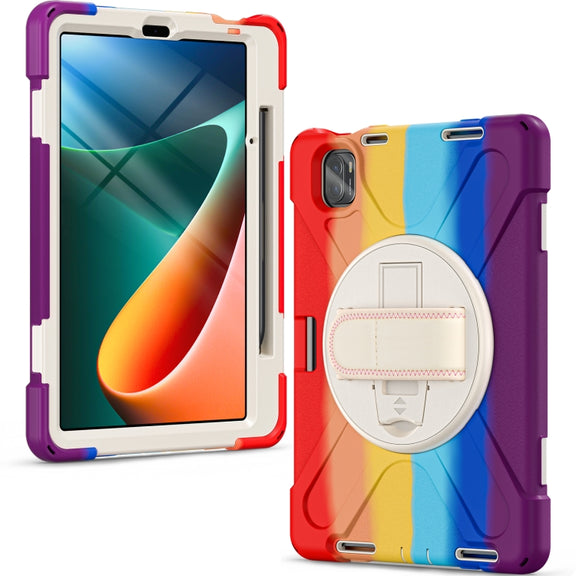 For Xiaomi Pad 5 / Pad 5 Pro Silicone + PC Tablet Case(Colorful Red)