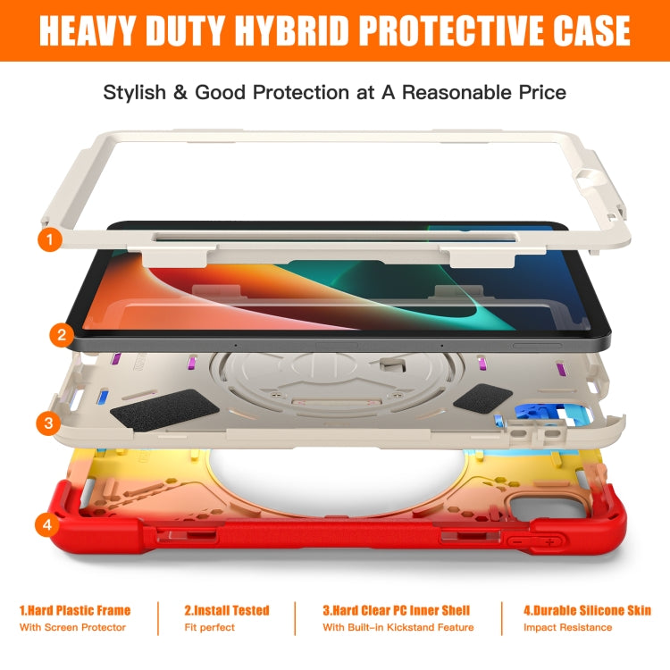 For Xiaomi Pad 5 / Pad 5 Pro Silicone + PC Tablet Case(Colorful Red)
