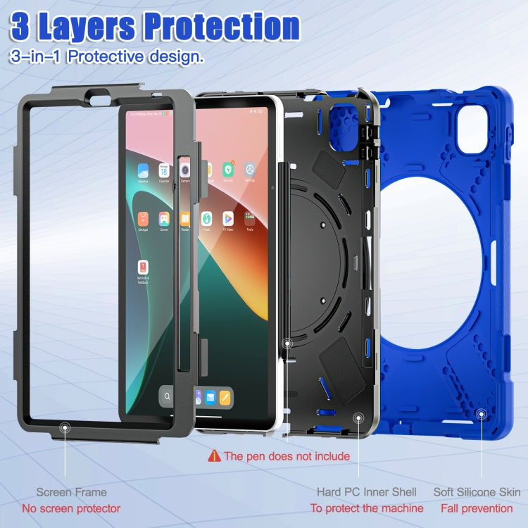 For Xiaomi Pad 5 / Pad 5 Pro Silicone + PC Tablet Protective Case(Blue)