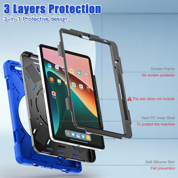 For Xiaomi Pad 5 / Pad 5 Pro Silicone + PC Tablet Protective Case(Blue)