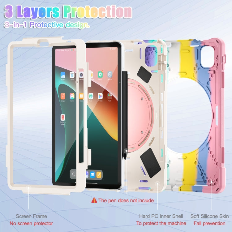 For Xiaomi Pad 5 / Pad 5 Pro Silicone + PC Tablet Protective Case(Colorful Pink)