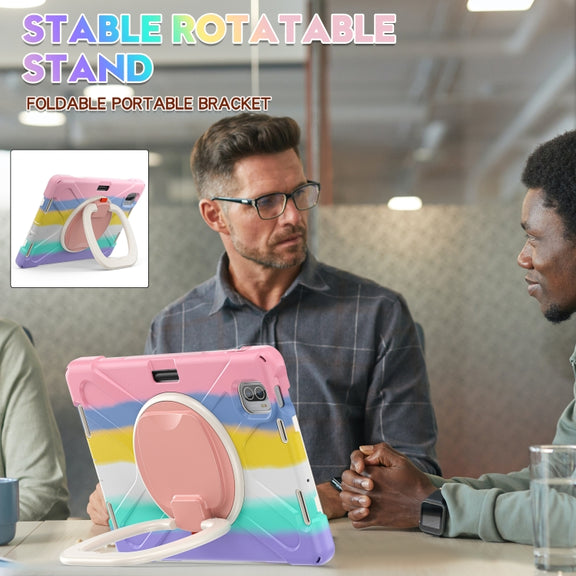 For Xiaomi Pad 5 / Pad 5 Pro Silicone + PC Tablet Protective Case(Colorful Pink)