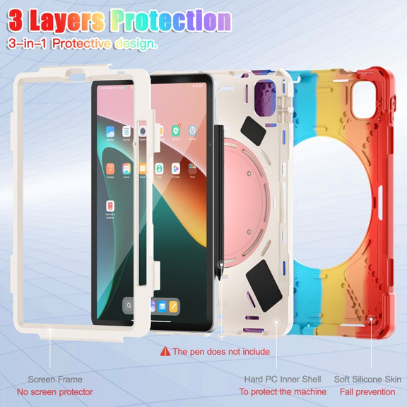For Xiaomi Pad 5 / Pad 5 Pro Silicone + PC Tablet Protective Case(Colorful Red)