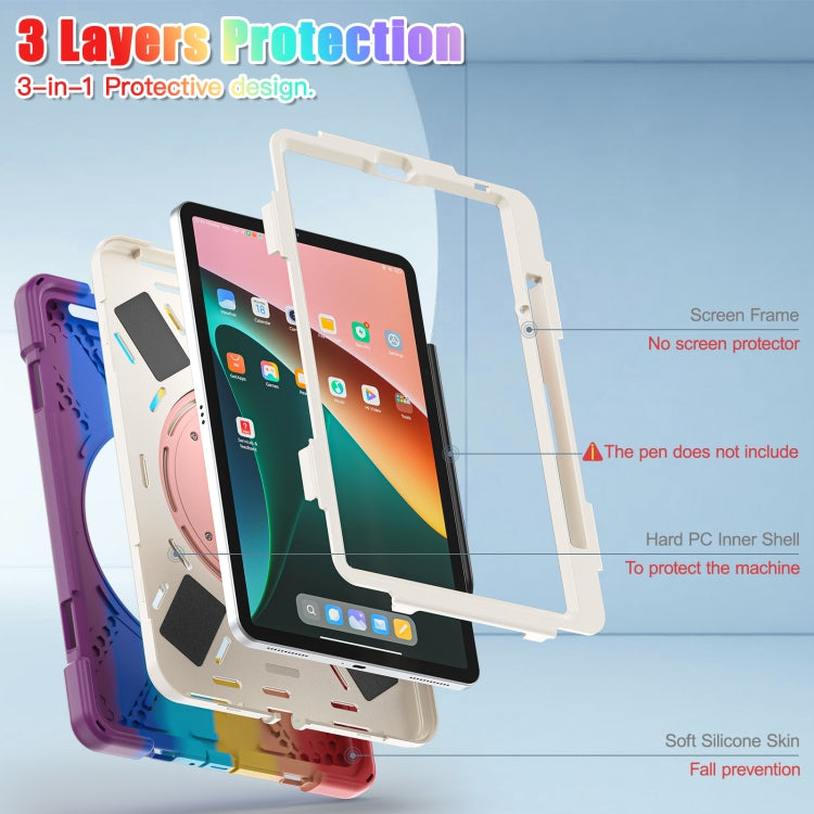 For Xiaomi Pad 5 / Pad 5 Pro Silicone + PC Tablet Protective Case(Colorful Red)