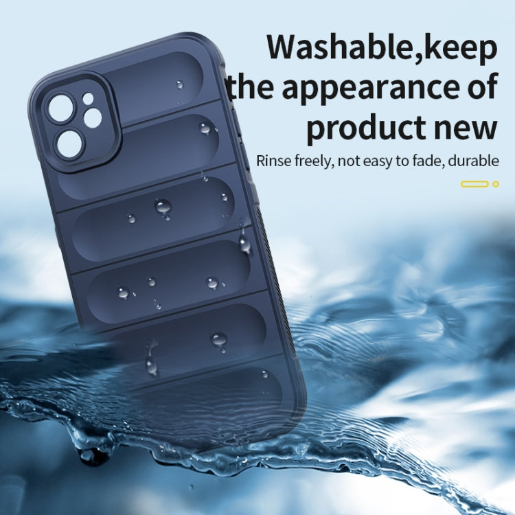 For iPhone 12 Magic Shield TPU + Flannel Phone Case(Black)
