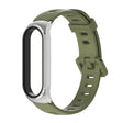 For Xiaomi Mi Band 6 / 5 / 4 / 3 Mijobs Flat Hole Silicone Watch Band, Style:CS Case(Army Green+Silver)