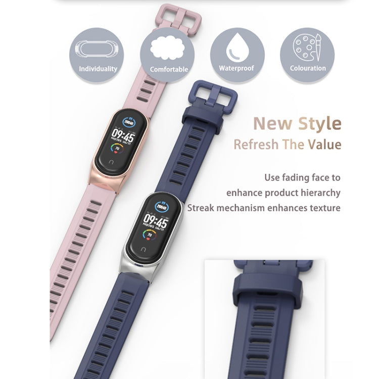 For Xiaomi Mi Band 6 / 5 / 4 / 3 Mijobs Flat Hole Silicone Watch Band, Style:CS Case(Orange+Black) - free shipping - PMC TechLife - Order now!