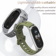 For Xiaomi Mi Band 6 / 5 / 4 / 3 Mijobs Flat Hole Silicone Watch Band, Style:CS Case(Orange+Black)