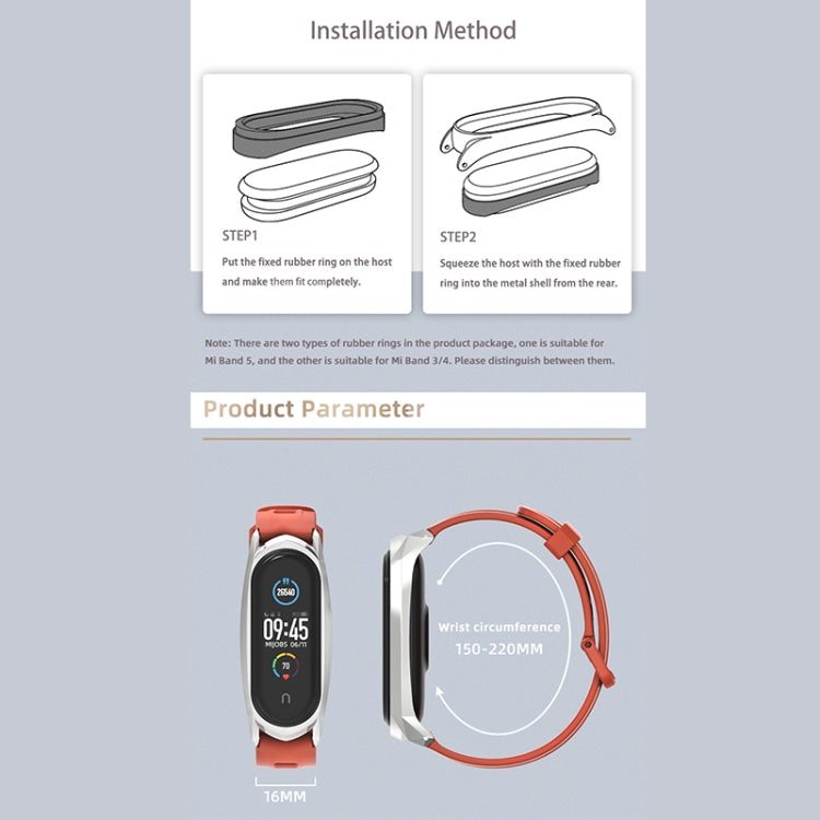 For Xiaomi Mi Band 6 / 5 / 4 / 3 Mijobs Flat Hole Silicone Watch Band, Style:CS Case(Orange+Black) - free shipping - PMC TechLife - Order now!