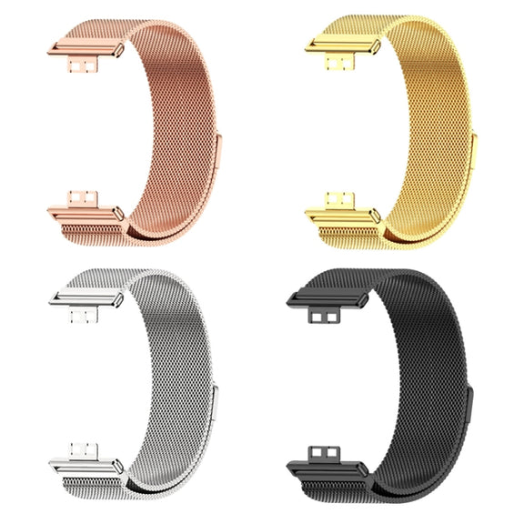 For Huawei Watch Fit Mijobs Milan Magnetic Stainless Steel Watch Band(Black) - Watch Bands by MIJOBS