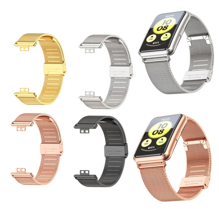 For Huawei Watch Fit Mijobs Milan Buckle Stainless Steel Watch Band(Gold) - Watch Bands by MIJOBS | Online Shopping South Africa | PMC TechLife | Buy Now Pay Later Mobicred