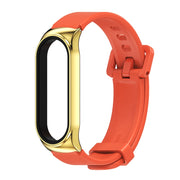 For Xiaomi Mi Band 3/4/5/6 Mijobs CS Silicone Water-resistant Watch Band(Orange+Gold)