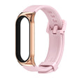 For Xiaomi Mi Band 3/4/5/6 Mijobs CS Silicone Waterproof Watch Band(Pink+Rose Gold)