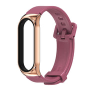 For Xiaomi Mi Band 3/4/5/6 Mijobs CS Silicone Water-resistant Watch Band(Wine Red+Rose Gold) - Watch Bands by MIJOBS