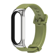 For Xiaomi Mi Band 3/4/5/6 Mijobs CS Silicone Water-resistant Watch Band(Army Green+Silver)