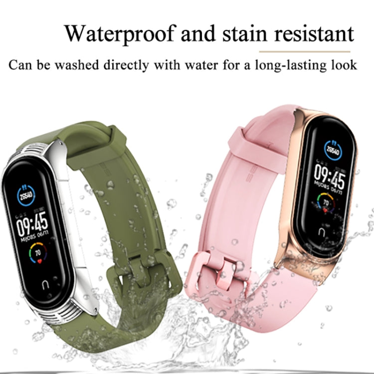 For Xiaomi Mi Band 3/4/5/6 Mijobs CS Silicone Waterproof Watch Band(Pink+Rose Gold) - free shipping - PMC TechLife - Order now!