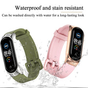 For Xiaomi Mi Band 3/4/5/6 Mijobs CS Silicone Water-resistant Watch Band(Army Green+Silver)
