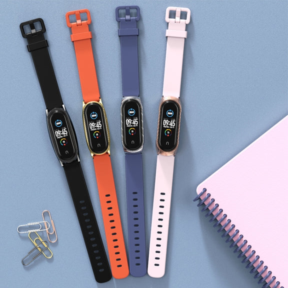 For Xiaomi Mi Band 3/4/5/6 Mijobs CS Silicone Water-resistant Watch Band(Army Green+Silver)