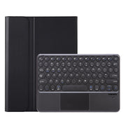 YA610B-A  Lambskin Texture Voltage Round Keycap Bluetooth Keyboard Leather Case with Touchpad For Samsung Galaxy Tab S6 Lite 10.4 inch SM-P610 / SM-P615(Black)