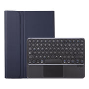 YA610B-A  Lambskin Texture Voltage Round Keycap Bluetooth Keyboard Leather Case with Touchpad For Samsung Galaxy Tab S6 Lite 10.4 inch SM-P610 / SM-P615(Blue)