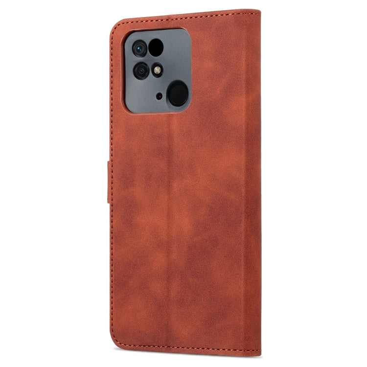 For Xiaomi Redmi 10C / Redmi 10 India AZNS Skin Feel Calf Texture Flip Leather Phone Case(Brown)
