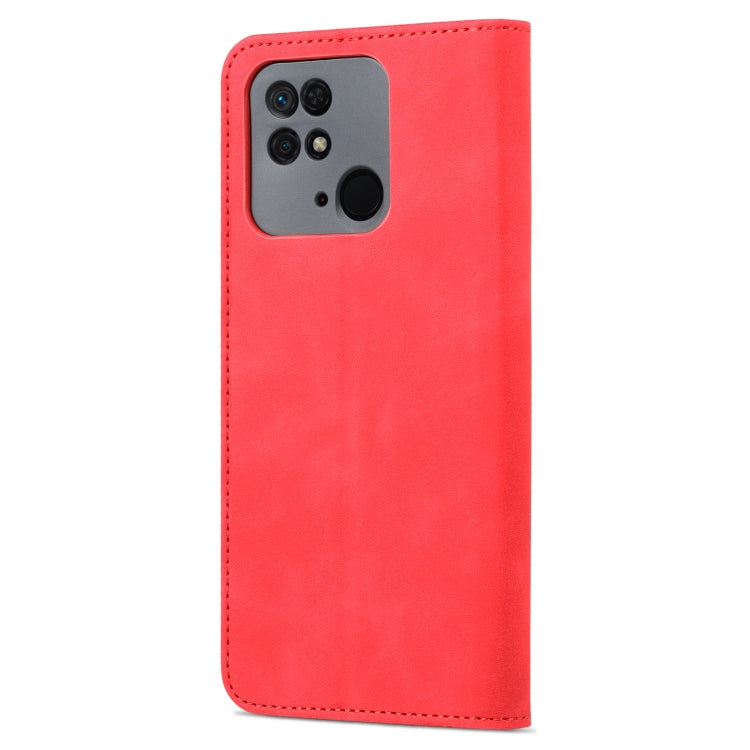 For Xiaomi Redmi 10C / Redmi 10 India AZNS Skin Feel Calf Texture Flip Leather Phone Case(Red) - free shipping - PMC TechLife - Order now!