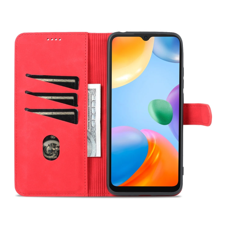 For Xiaomi Redmi 10C / Redmi 10 India AZNS Skin Feel Calf Texture Flip Leather Phone Case(Red) - free shipping - PMC TechLife - Order now!