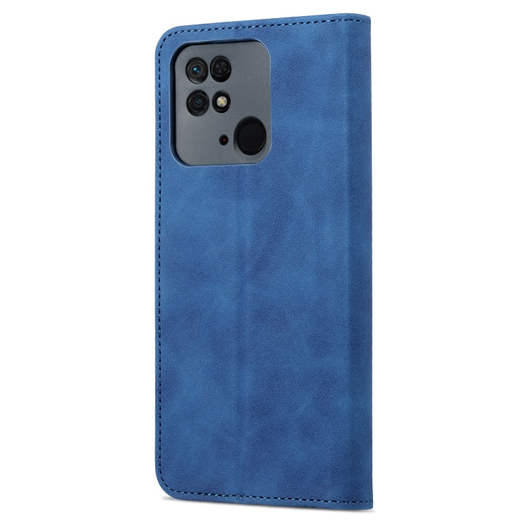 For Xiaomi Redmi 10C / Redmi 10 India AZNS Skin Feel Calf Texture Flip Leather Phone Case(Blue)