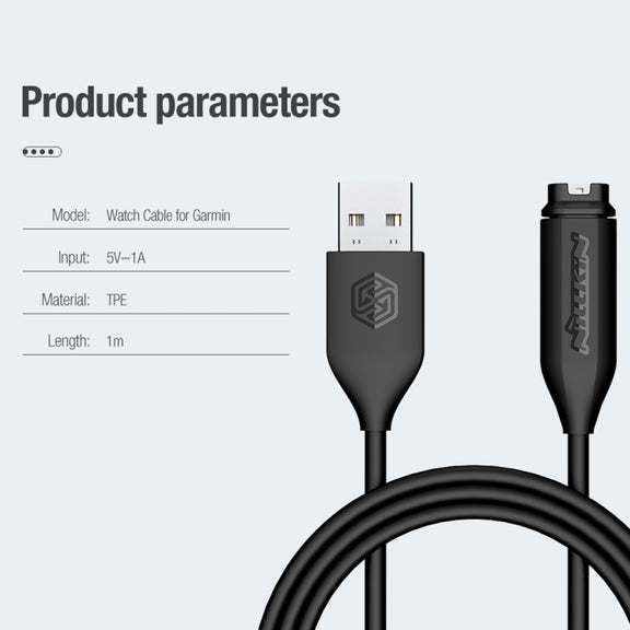 Smart Watch Charging Data Cable for Garmin, Cable Length: 1m