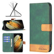For Samsung Galaxy S21 Ultra 5G BF11 Color Matching Skin Feel Leather Phone Case(Green) - free shipping - PMC TechLife - Order now!