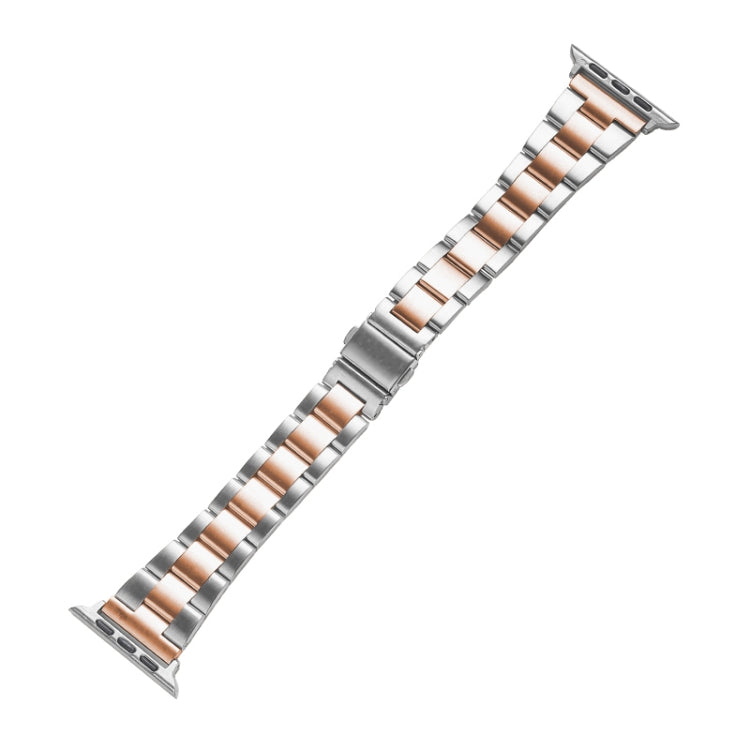 Small Waist Quick Release Watch Band For Apple Watch Series 8&7 41mm / SE 2&6&SE&5&4 40mm / 3&2&1 38mm(Silver Rose Gold) - Watch Bands by PMC TechLife | Online Shopping South Africa | PMC TechLife